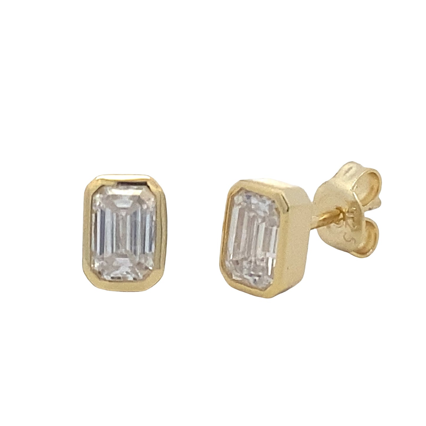 Genuine Moissanite Stud Earrings in Sterling Silver