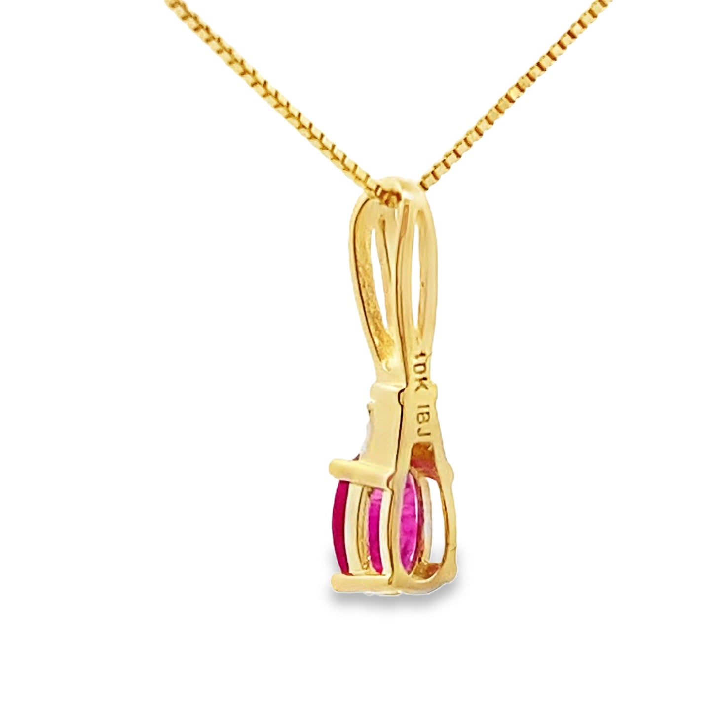 .38ct Ruby and Diamond Pendant in 10KT Yellow Gold