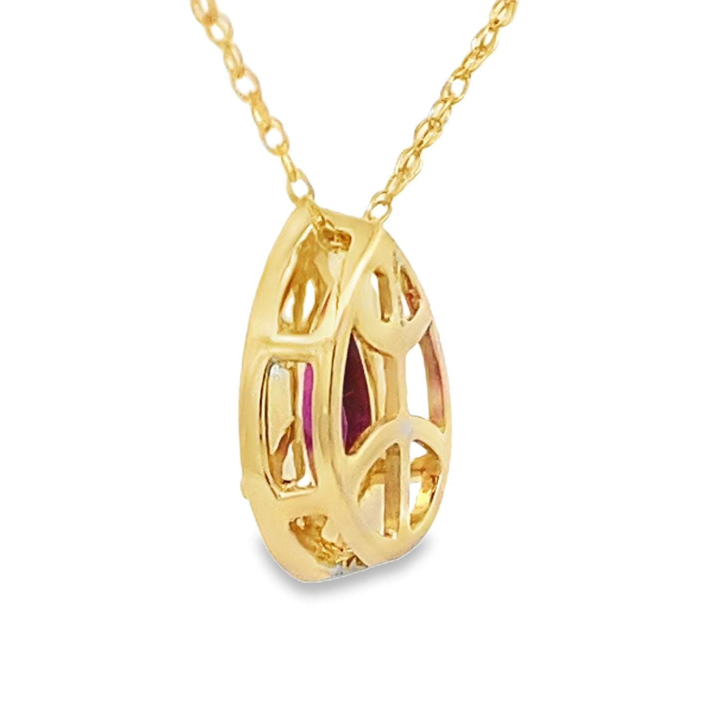 .52ct Garnet and Diamond Pendant in 10KT Yellow Gold