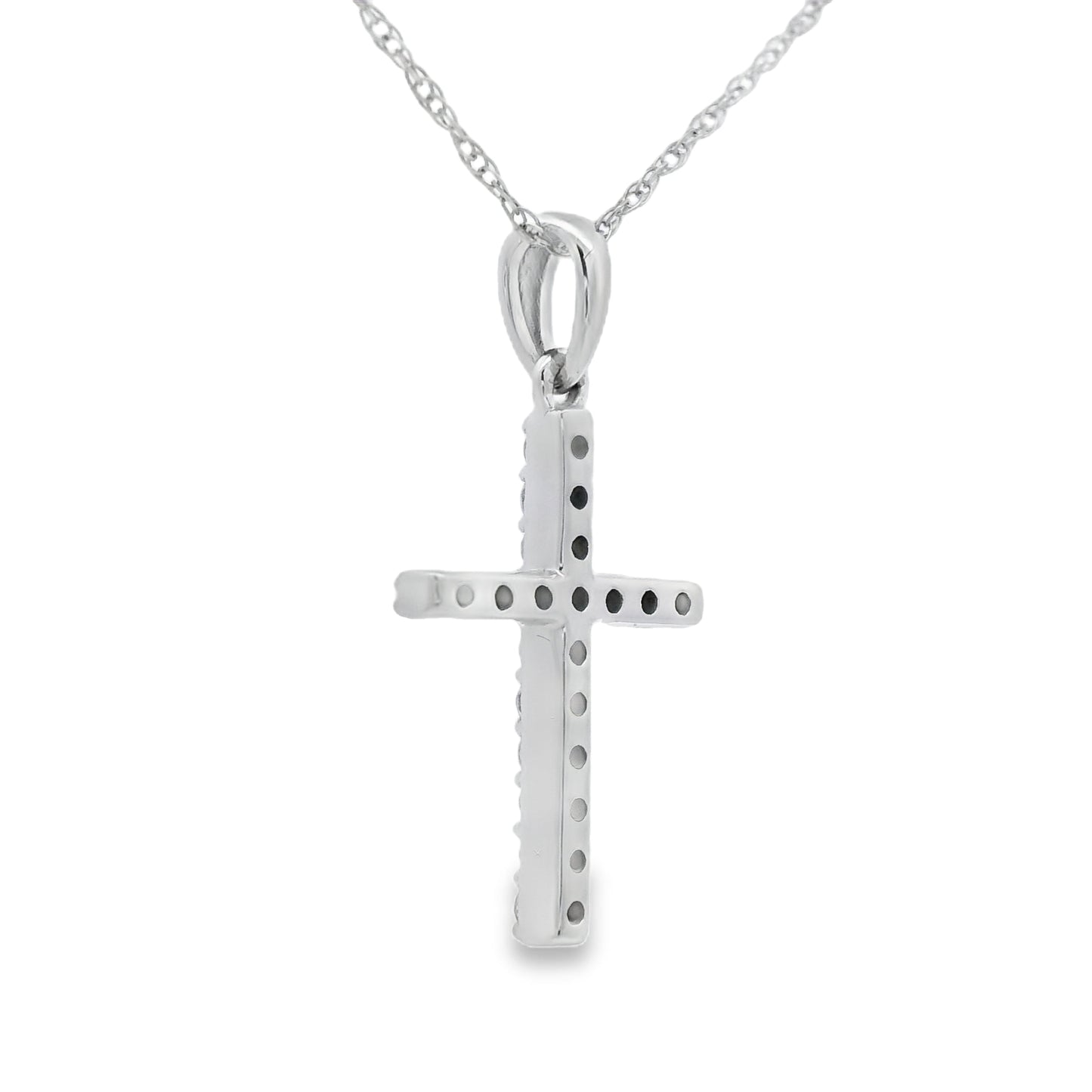 .13ct Diamond Cross Pendant in 14KT White Gold