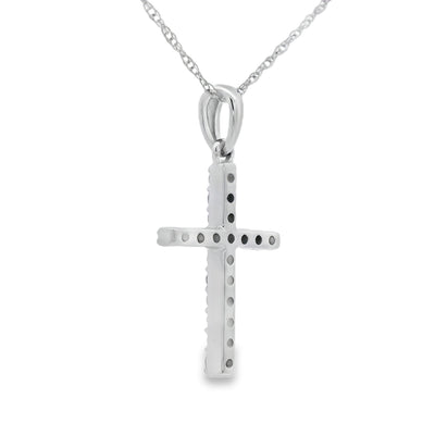 .13ct Diamond Cross Pendant in 14KT White Gold