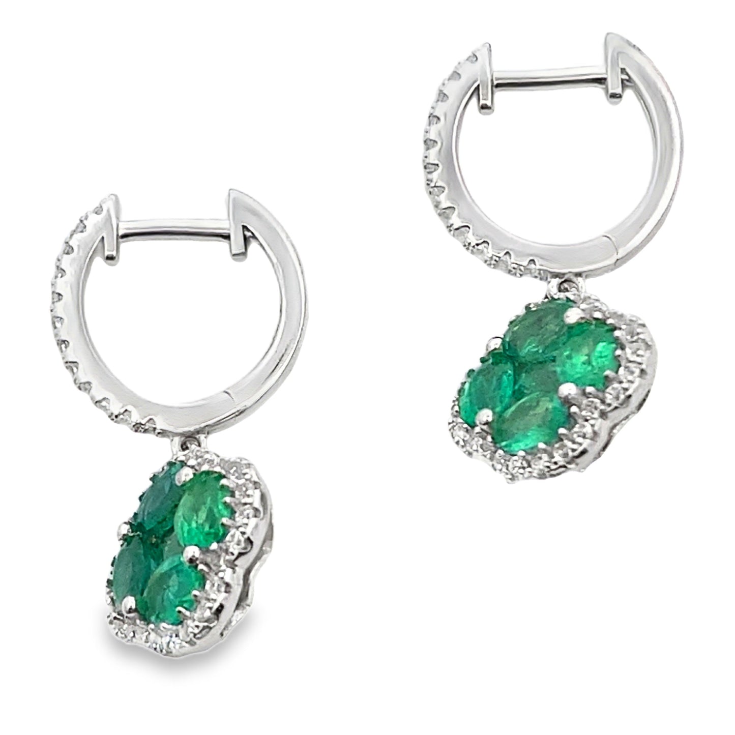 1.93ct Emerald Zircon Dangle Earrings in Sterling Silver