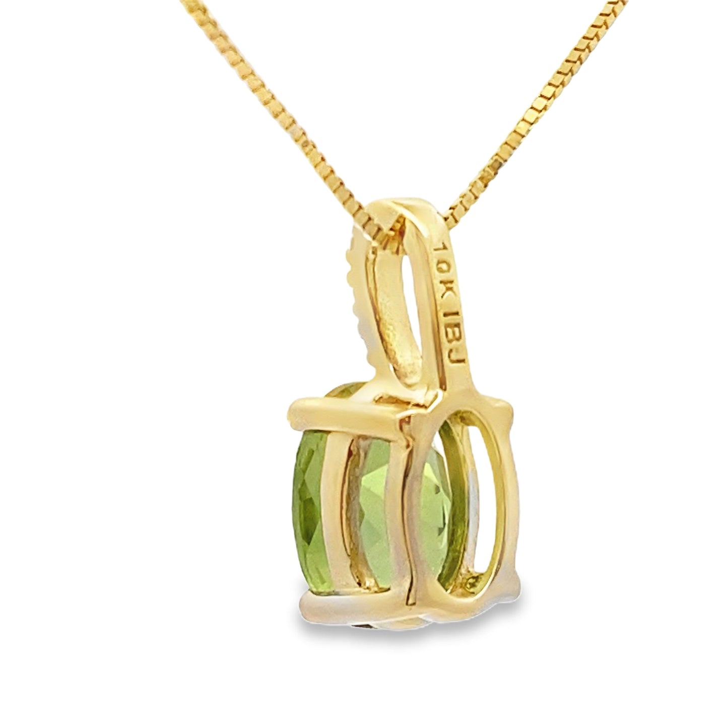 Colgante de Peridoto y Diamante en Oro Amarillo de 10KT