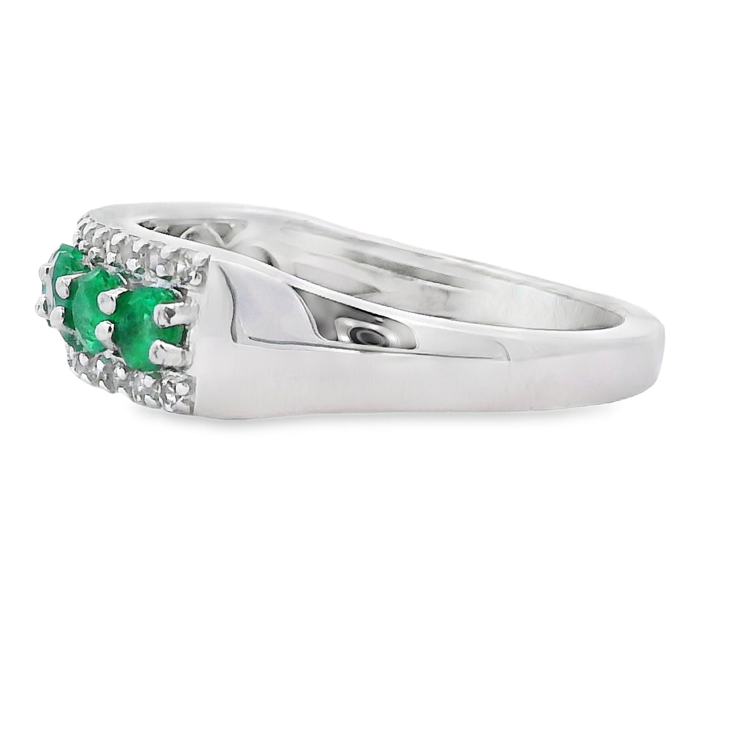 Bague 3 pierres en topaze blanche naturelle en argent sterling