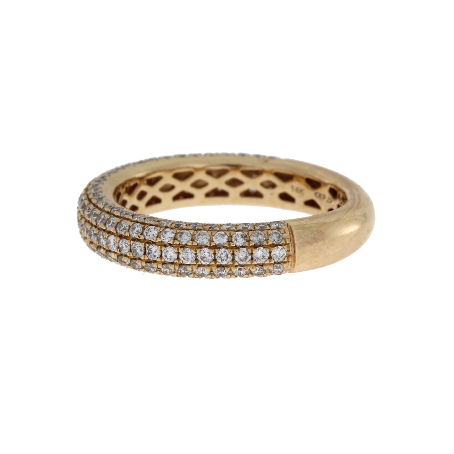 Bague de mariage en diamant véritable de 1,00 ct en or rose 14KT