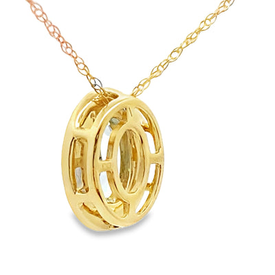 Aquamarine Diamond Pendant in 10KT Yellow Gold