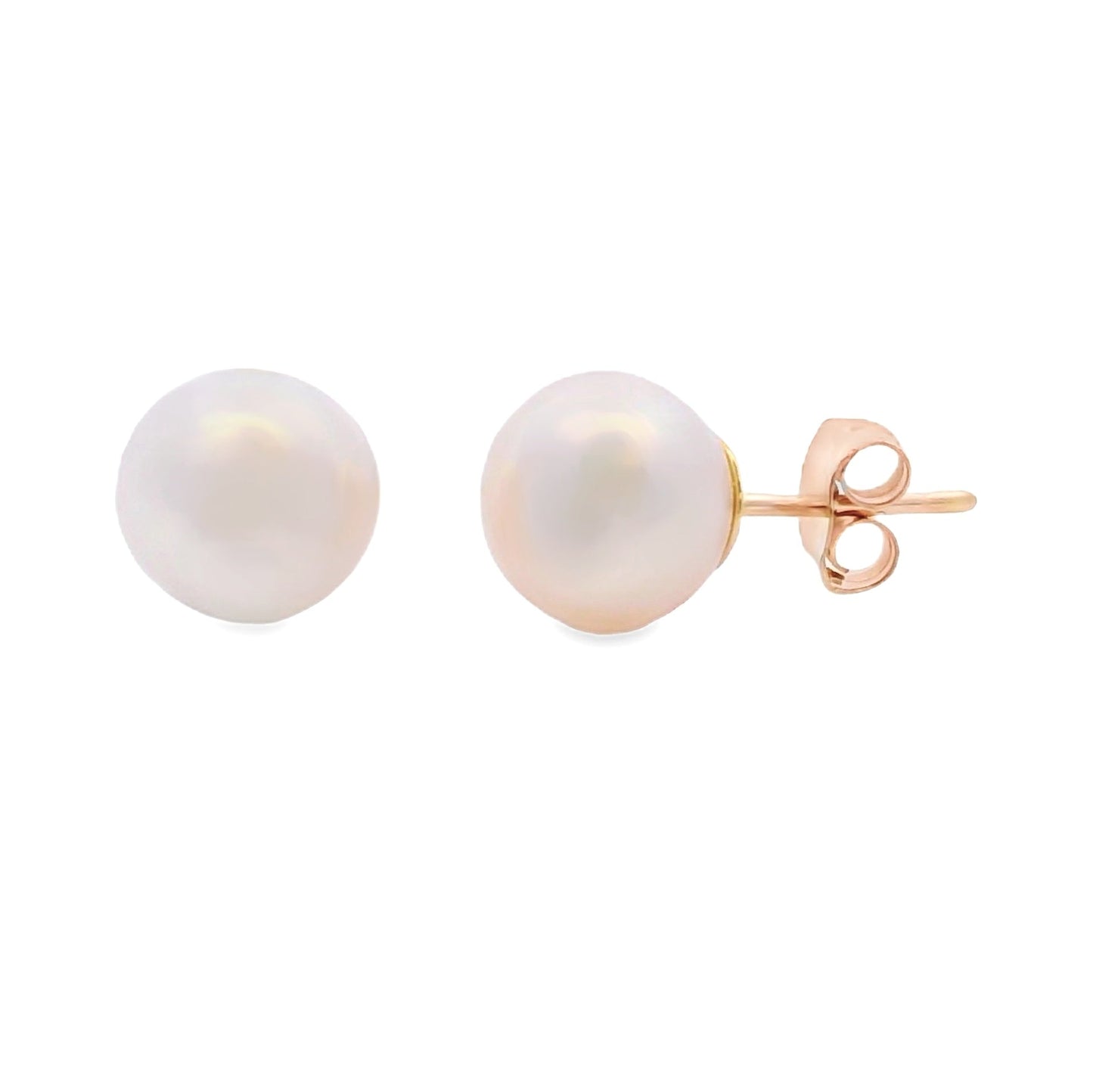 Boucles d'oreilles en perles d'eau douce véritables en or jaune 14KT