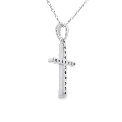 .10ct Diamond Cross Pendant in 14KT White Gold
