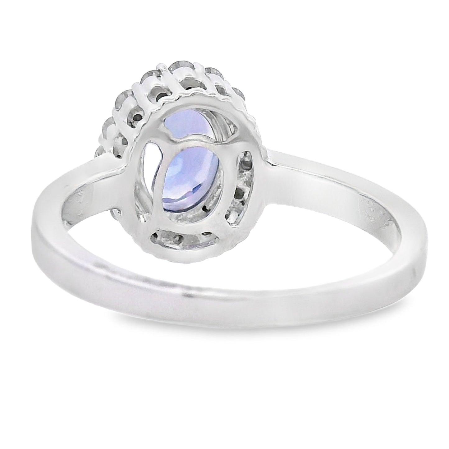 Genuine 1.55ct Tanzanite and Diamond Ring in 14KT White Gold