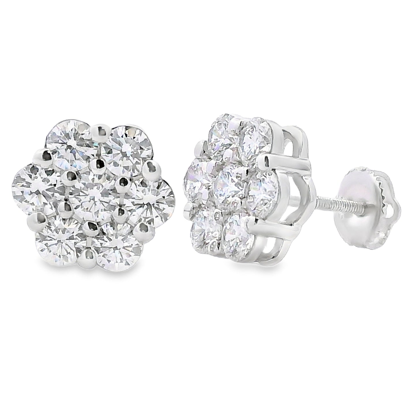 2.81ct Lab Grown Diamond Earrings in Sterling Silver