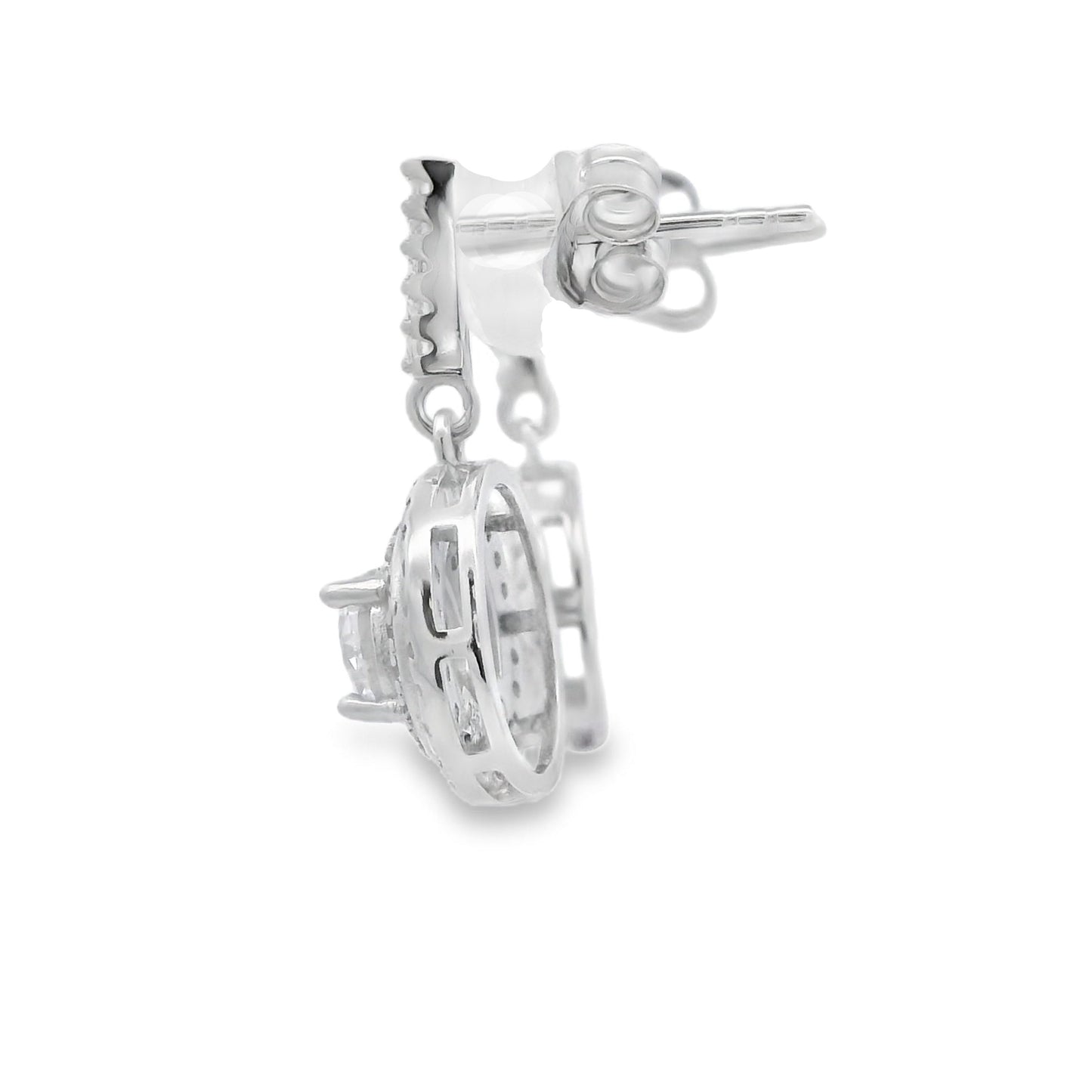 Natural Cubic Zirconia Earrings in Sterling Silver