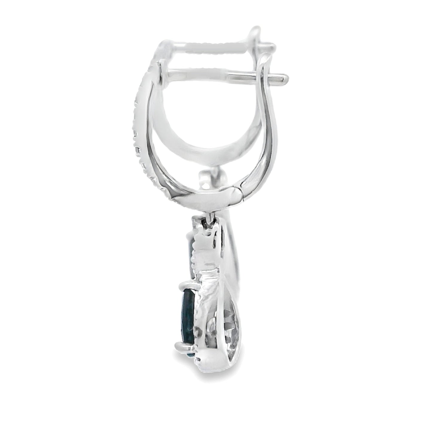 .80ct Pendientes de Aro de Zafiro y Diamante en Oro Blanco de 10KT