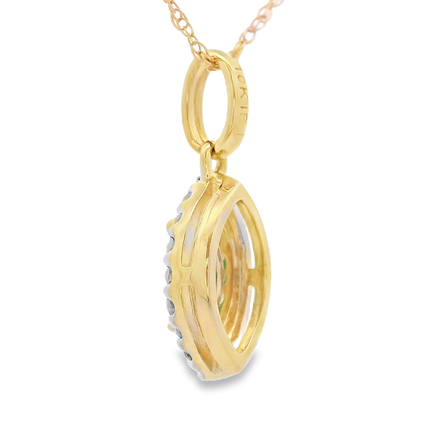.21ct Emerald Diamond Pendant in 10KT Yellow Gold