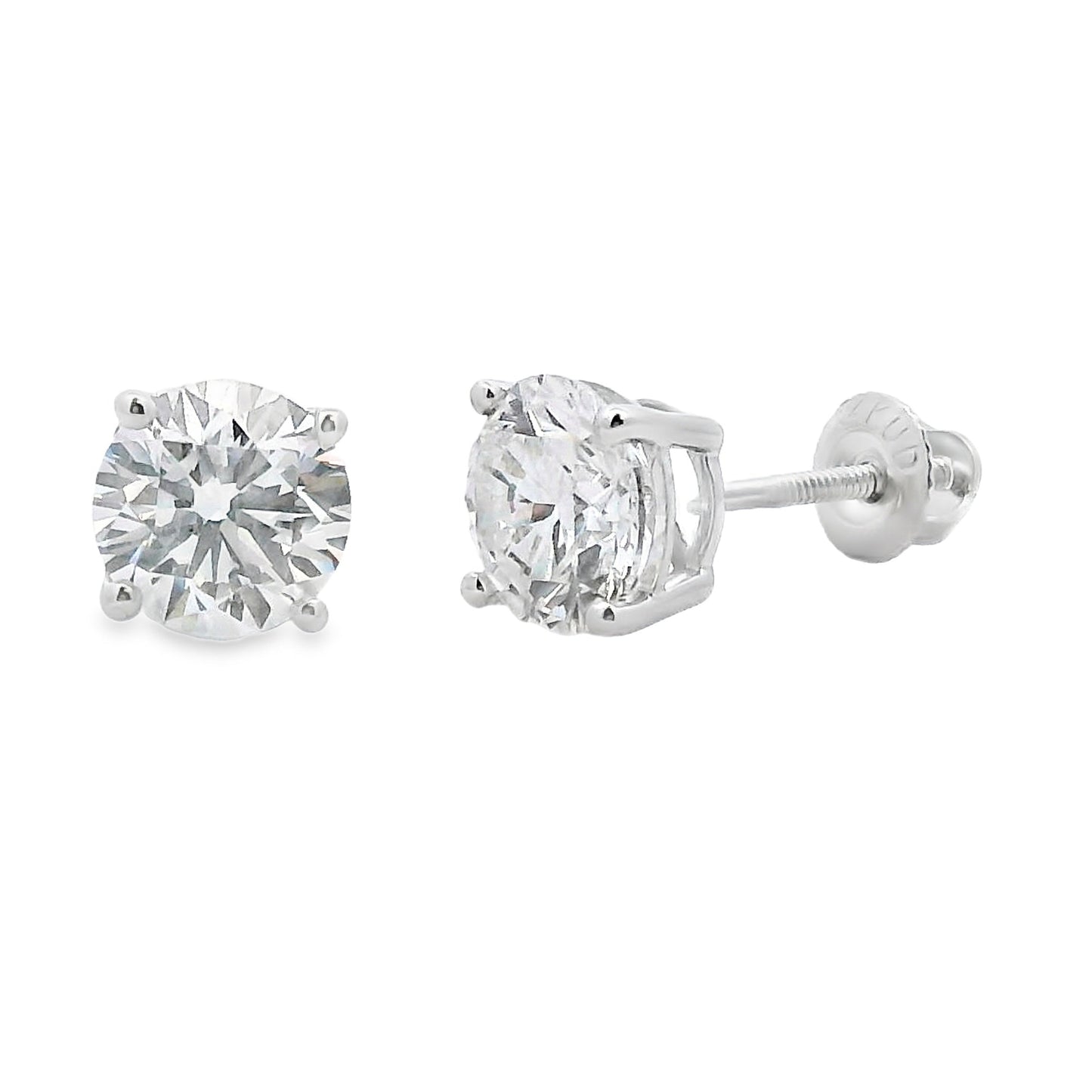 Boucles d'oreilles en diamant lab grown de 2,00 ct en or blanc 14KT