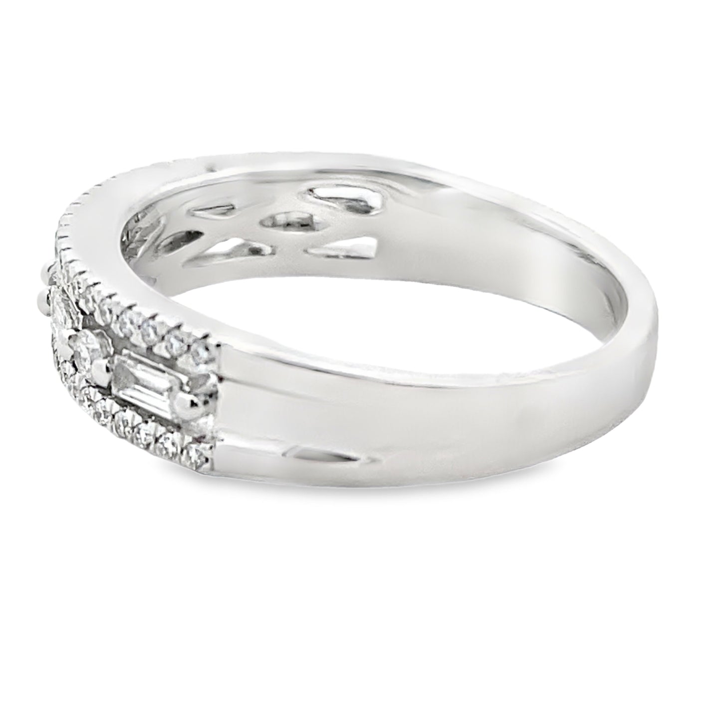Bague de mode en diamant de 0,50 ct en or blanc 14KT