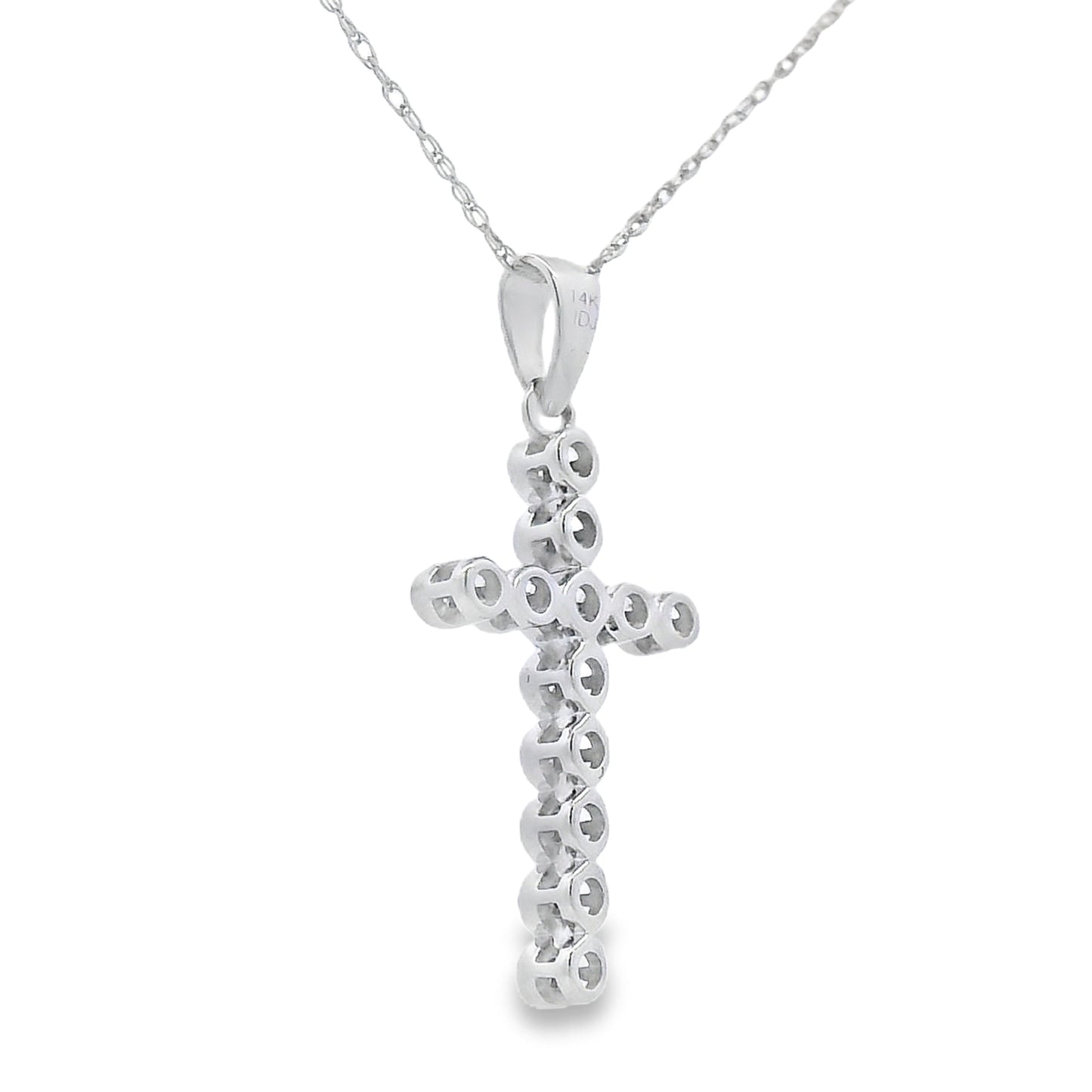 .12ct Diamond Cross Pendant in 14KT White Gold