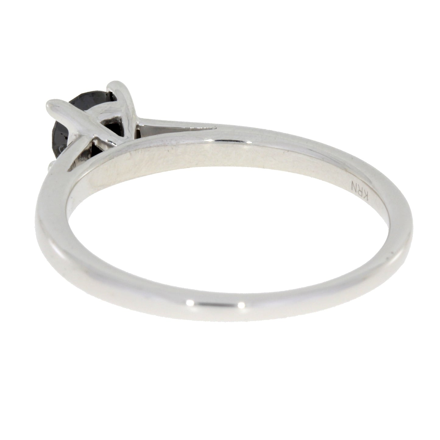 Elegant .50ct Black Diamond Engagement Ring in Sterling Silver