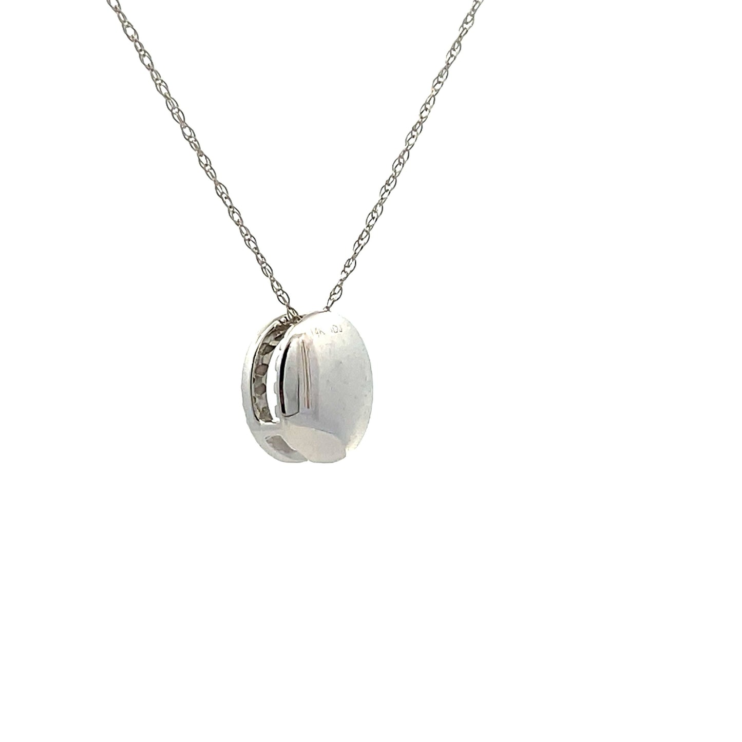 Colgante de Moda de Diamante Natural en Oro Blanco de 14KT
