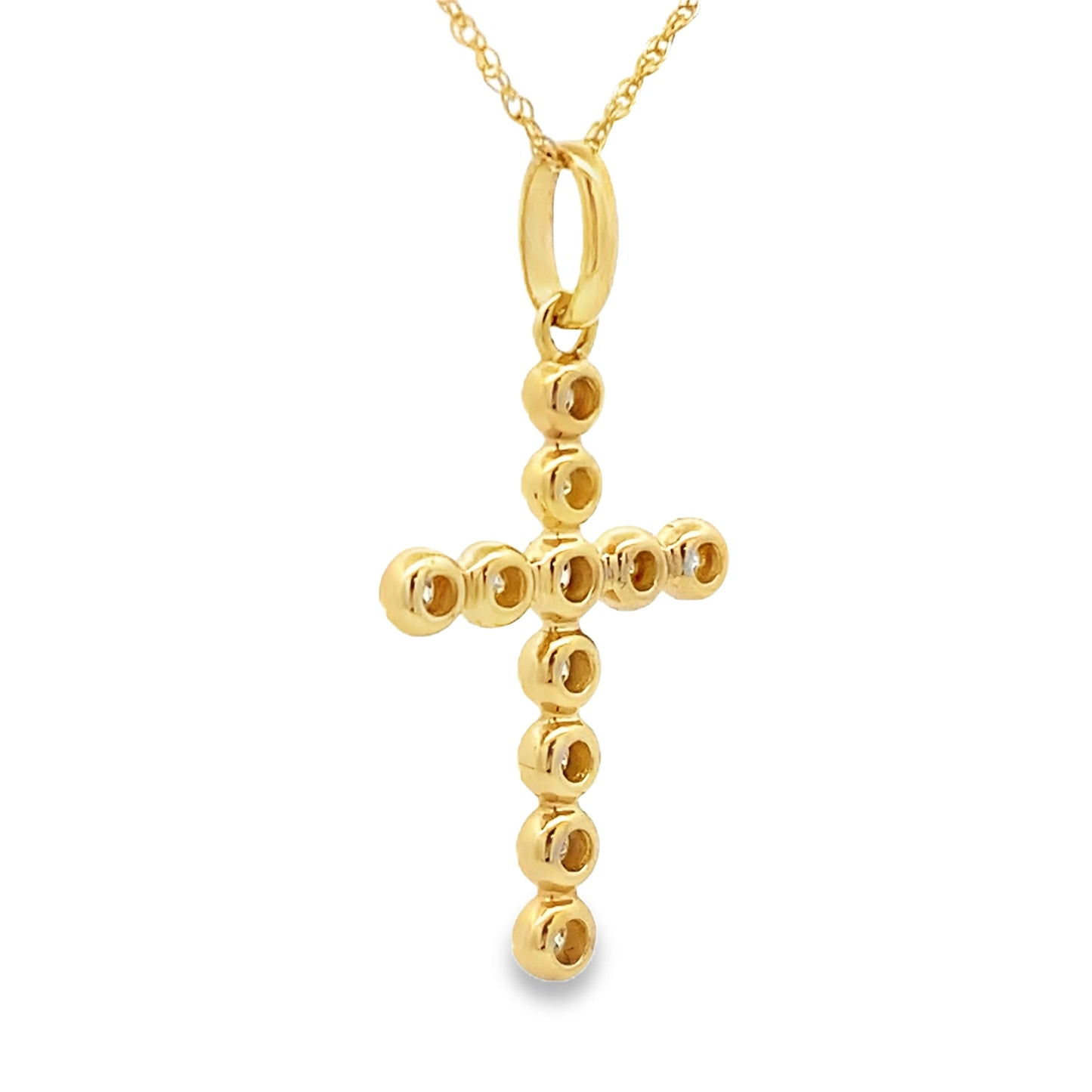.20ct Diamond Cross Pendant in 14KT Yellow Gold