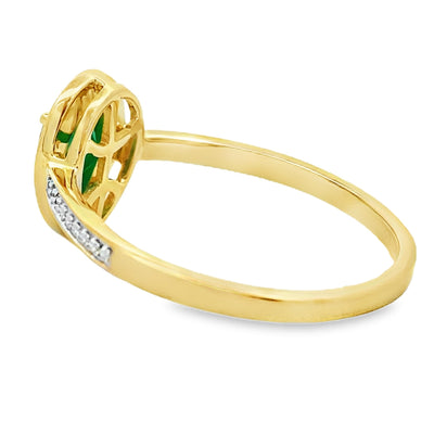 Anillo de Diamante de Chalcedonia de 0.55ct en Oro Amarillo de 10KT