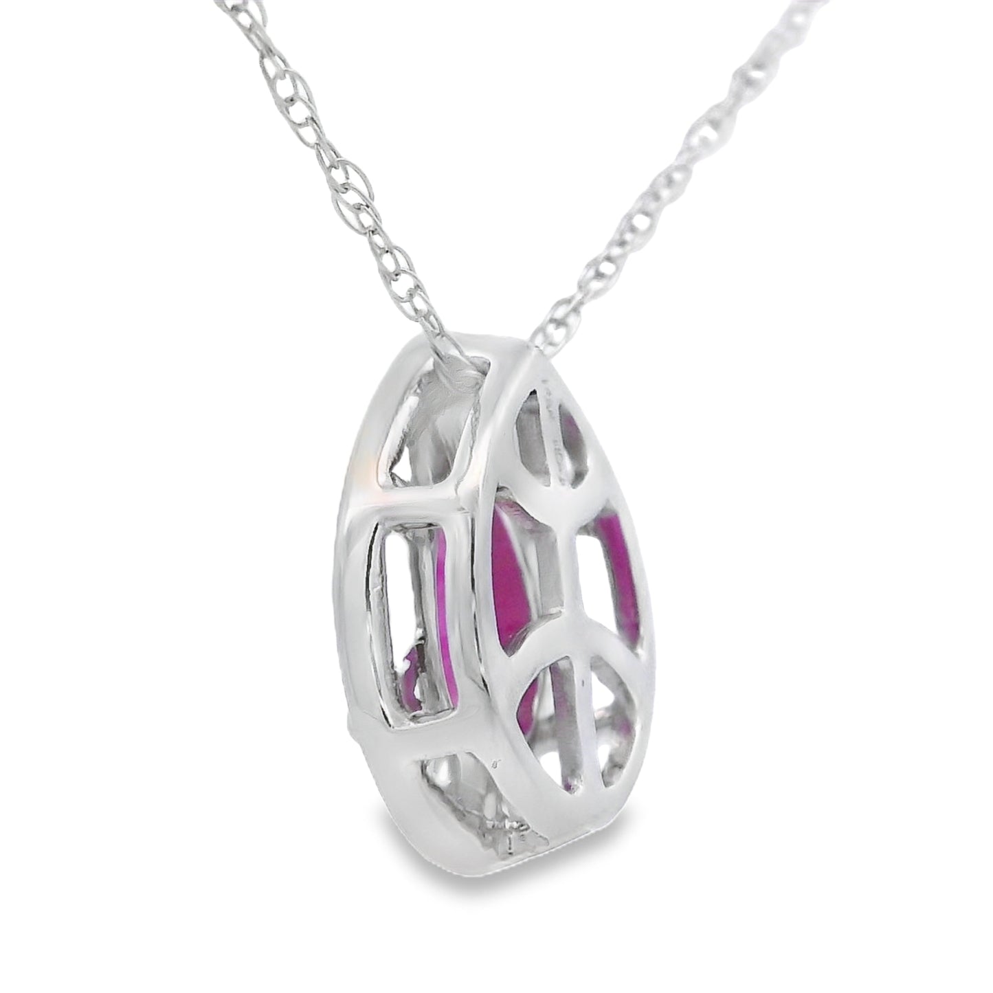.51ct Colgante de Rubí y Diamante en Oro Blanco de 10KT