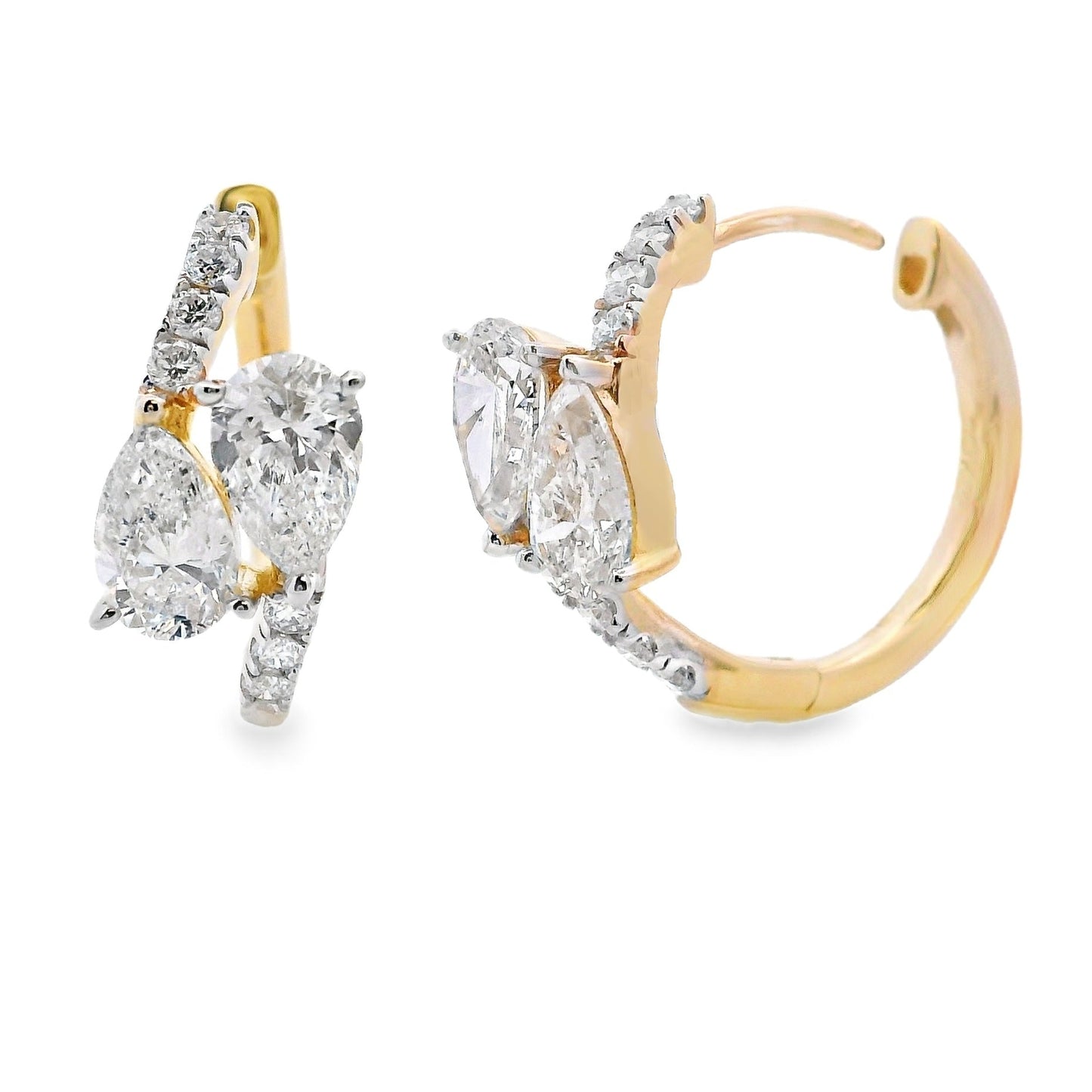 1.50ct Lab Grown Diamond Hoop Earrings in 10KT Yellow Gold