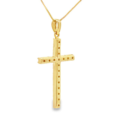 .25ct Diamond Cross Pendant in 14KT Yellow Gold