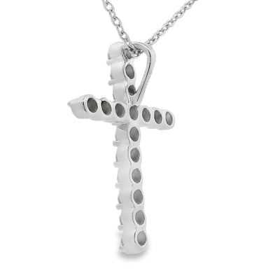 Genuine .50ct Cross Religious Pendant in Sterling Silver