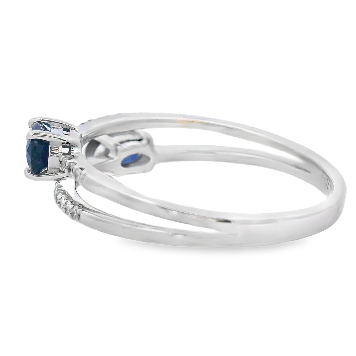 Bague en diamant saphir naturelle de 0,75 ct en or blanc 14KT