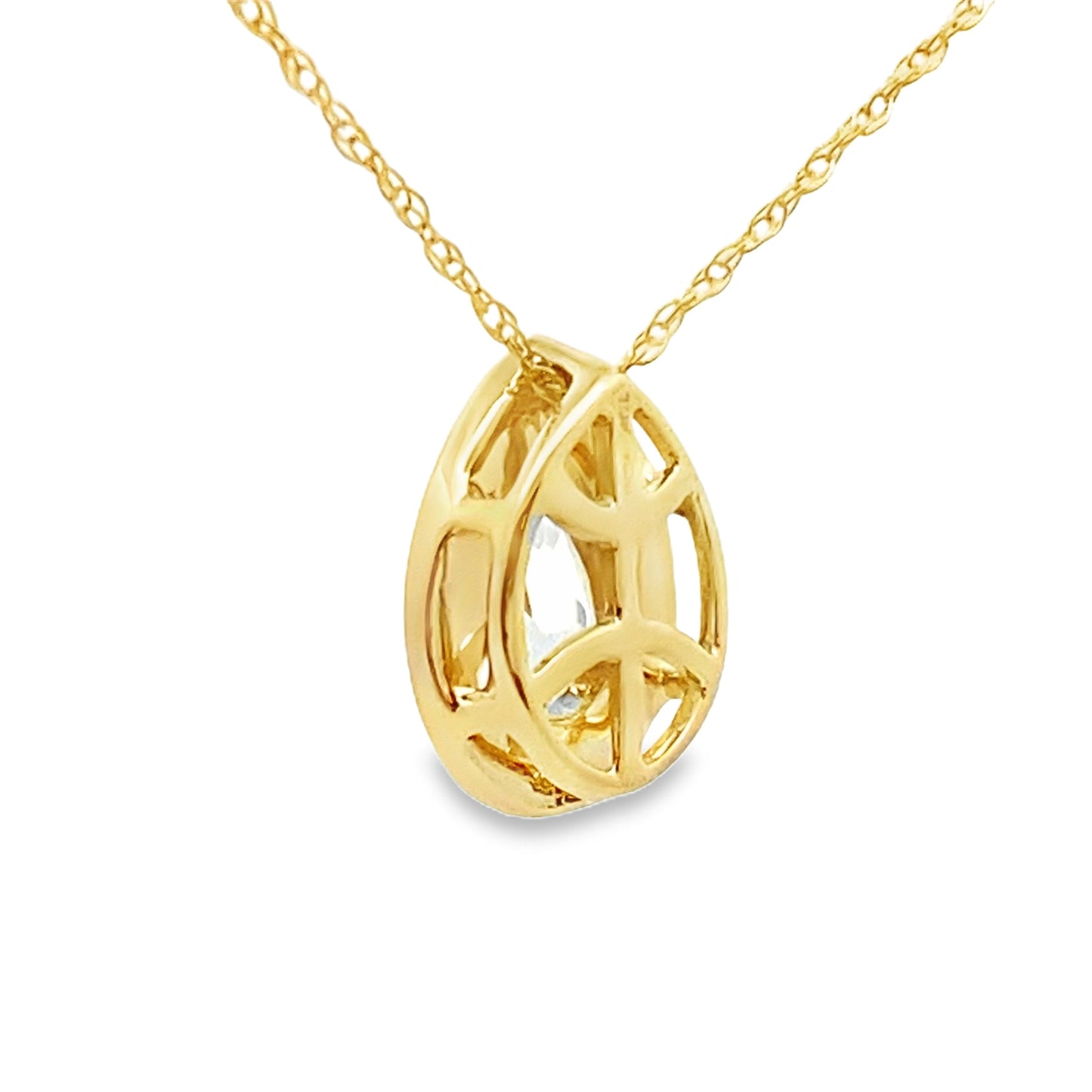 Aquamarine and Diamond Pendant in 10KT Yellow Gold