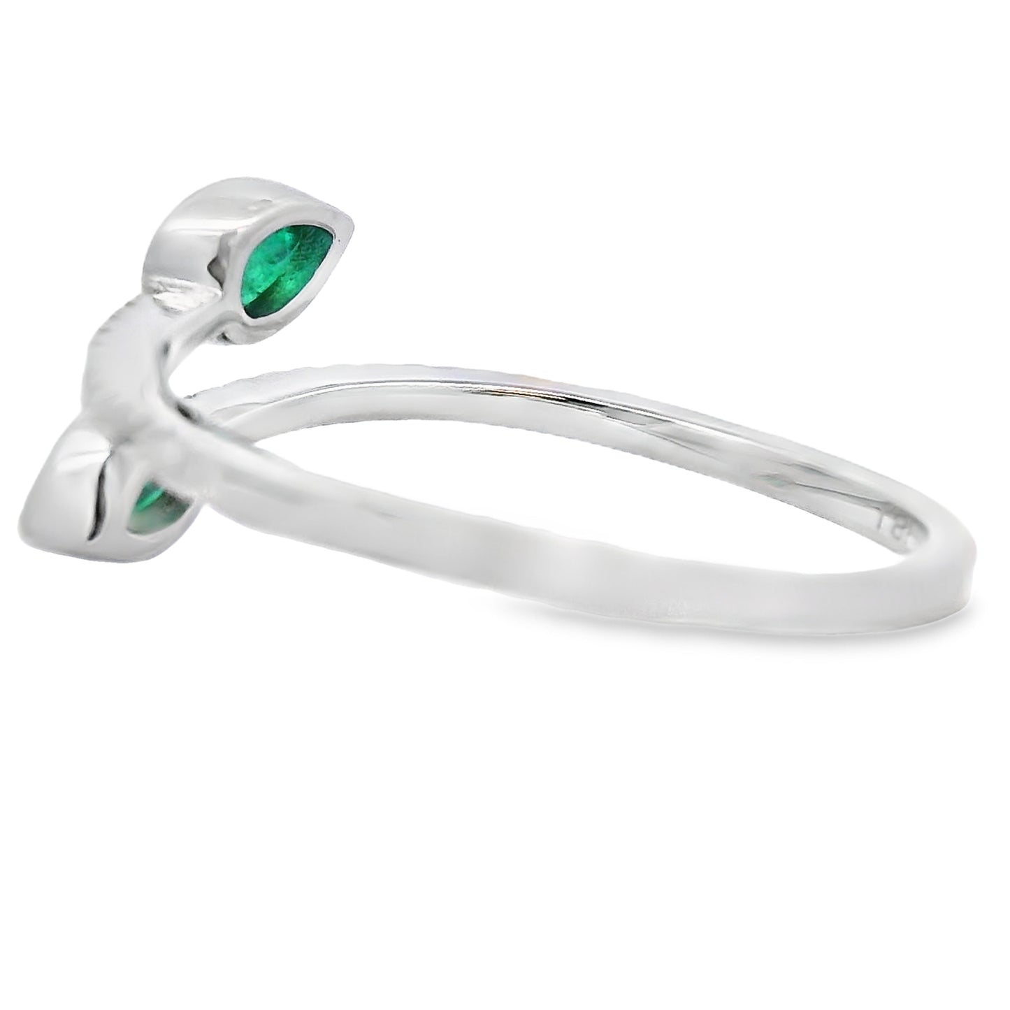 Natural .48ct Emerald Diamond Ring in 14KT White Gold