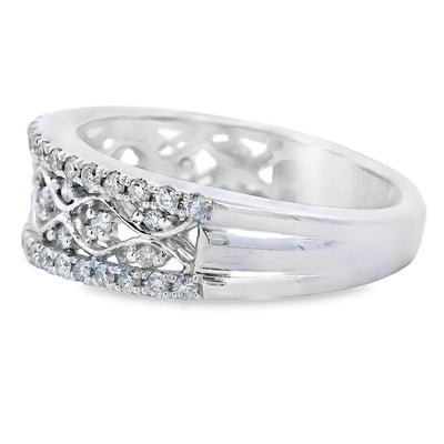 Bague de mode en diamant de 0,50 ct en or blanc 10KT