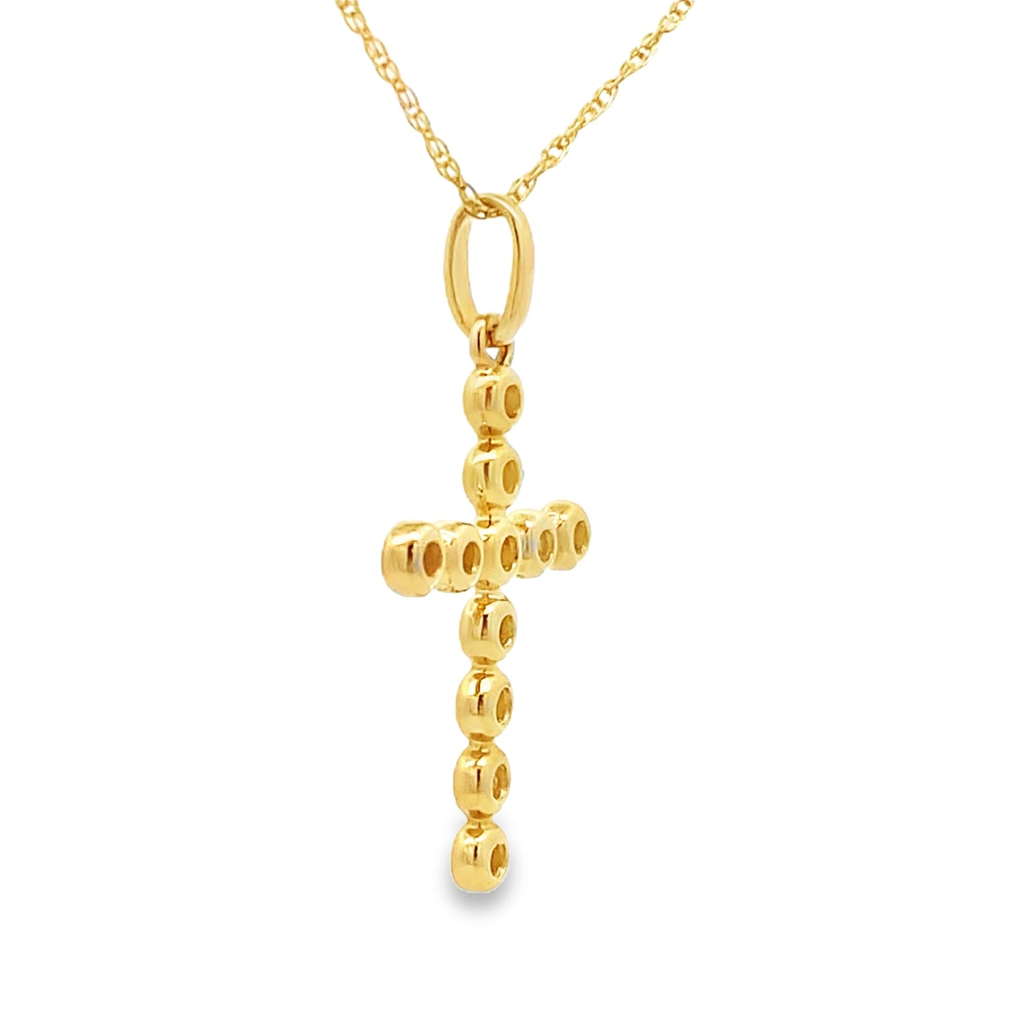 .15ct Diamond Cross Pendant in 14KT Yellow Gold