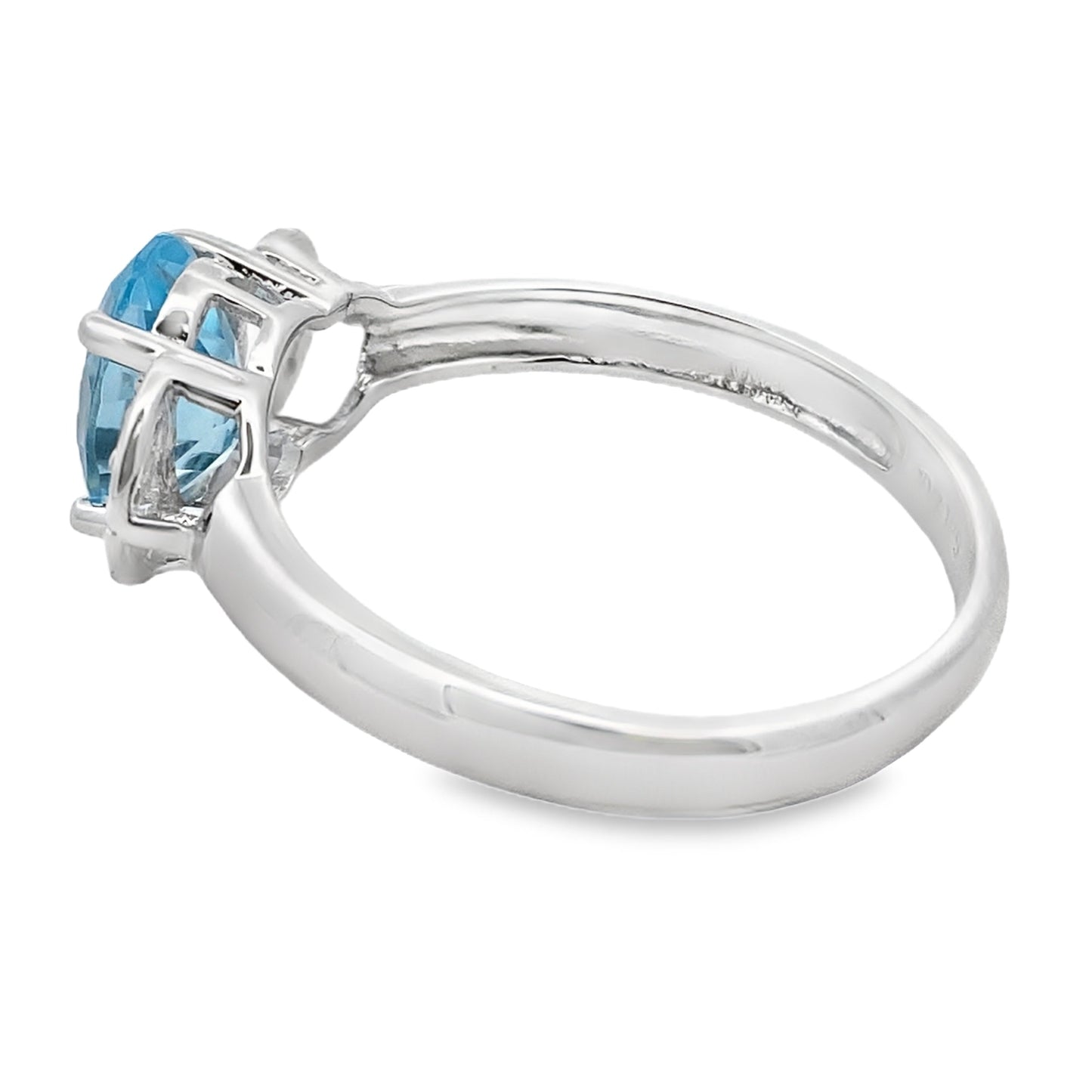 Blue Topaz Diamond Fashion Band Ring in 10KT White Gold