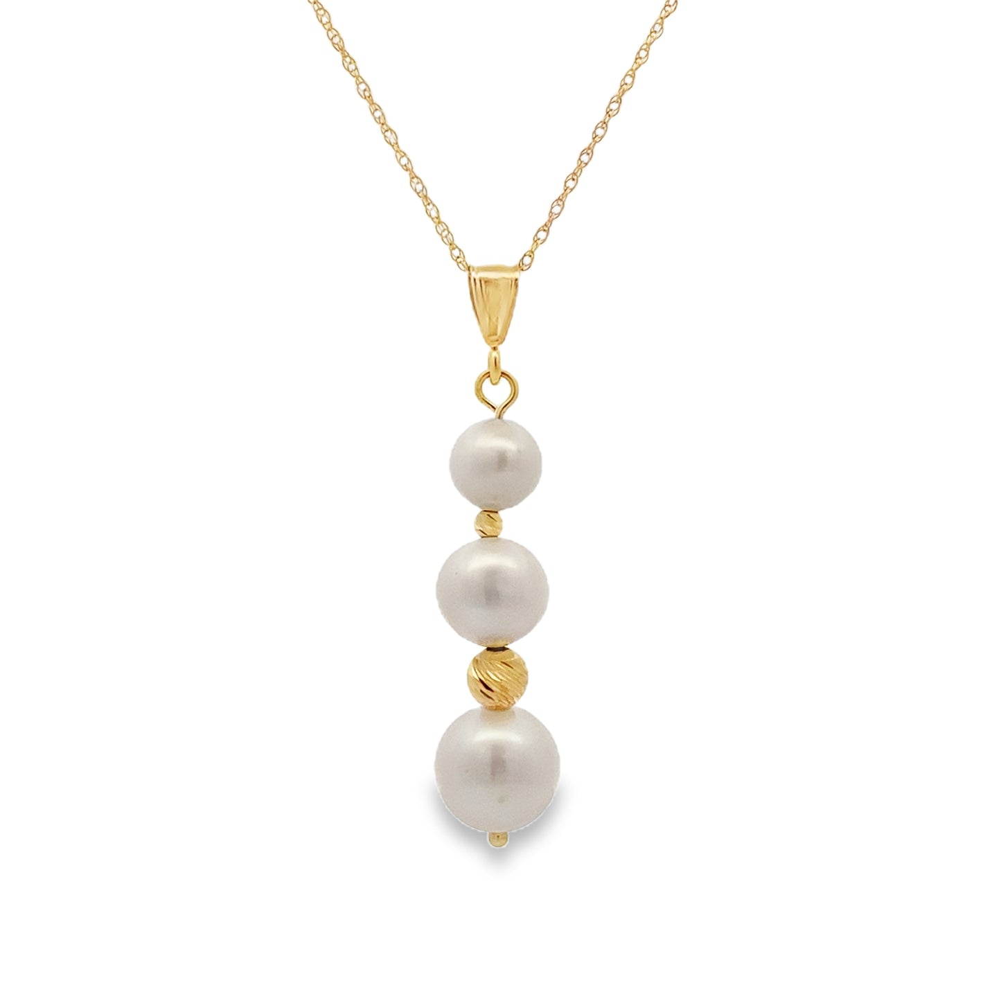 Elegant Pearl Pendant in 14KT Yellow Gold