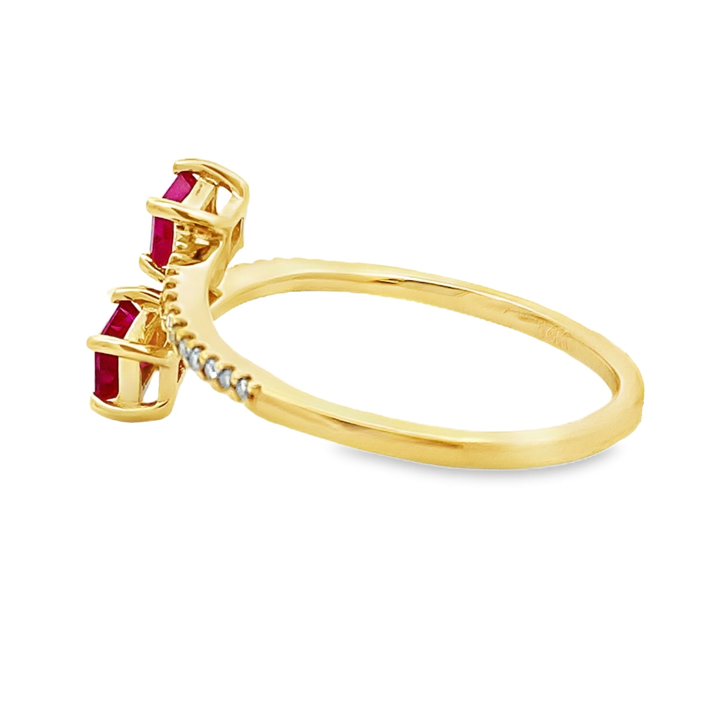 Natural .57ct Ruby Diamond Ring in 14KT Yellow Gold
