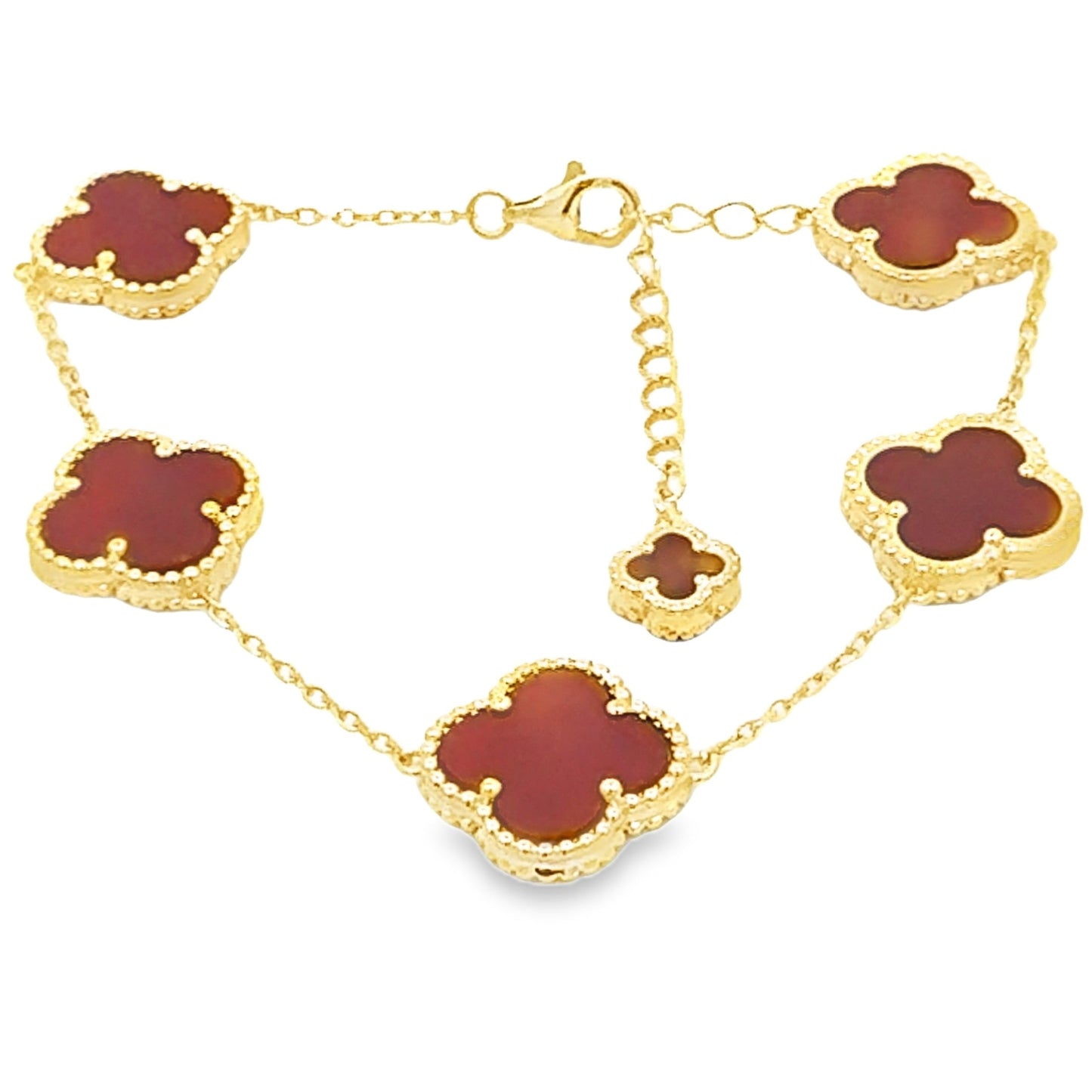 Pulsera de Carnelian Genuino en Plata de Ley