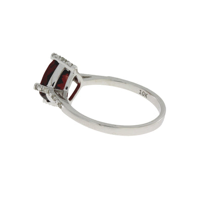 Bague en diamant garnet naturel de 1,25 ct en or blanc 10KT