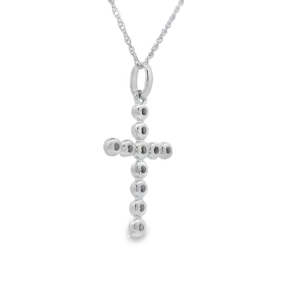 .09ct Diamond Cross Pendant in 14KT White Gold
