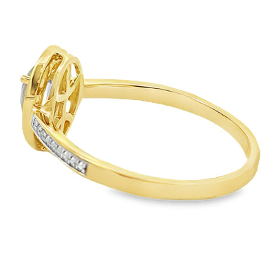 .50ct Anneau en Topaze Mystic Fire et Diamant en Or Jaune 10KT