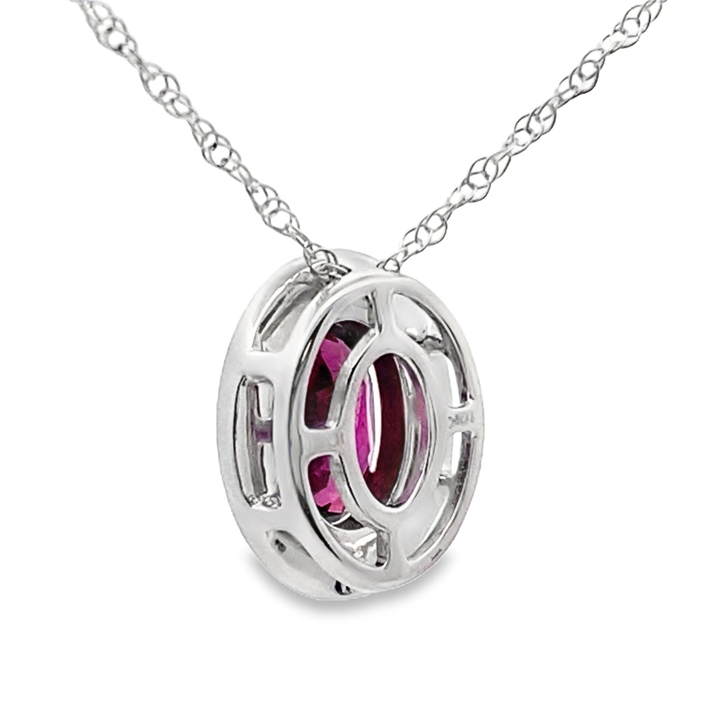 .52ct Garnet and Diamond Pendant in 10KT White Gold