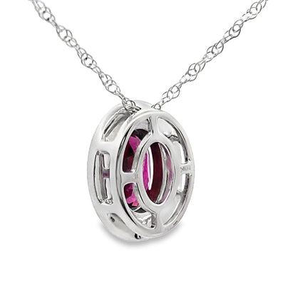.52ct Garnet and Diamond Pendant in 10KT White Gold
