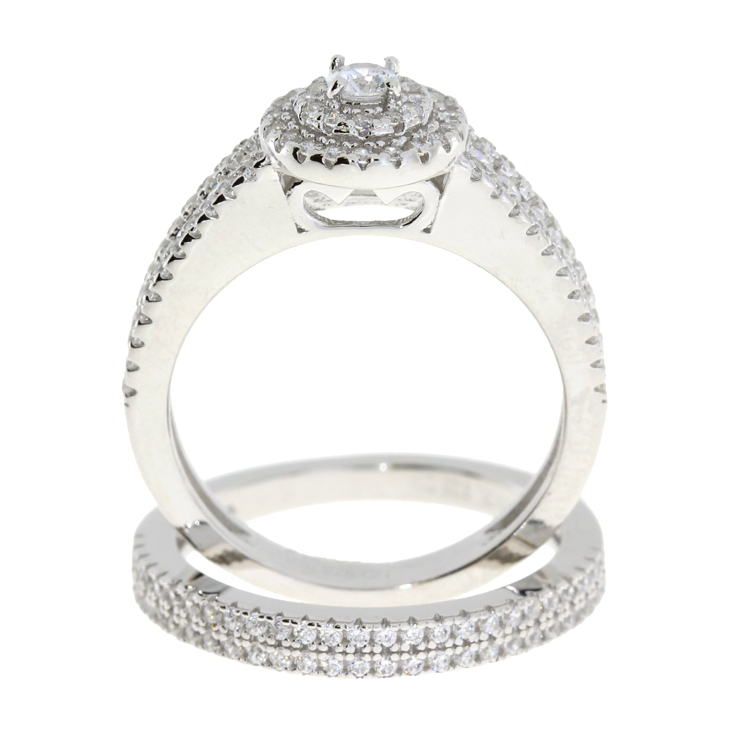 Anillo de Compromiso de Circonita Natural en Plata Esterlina