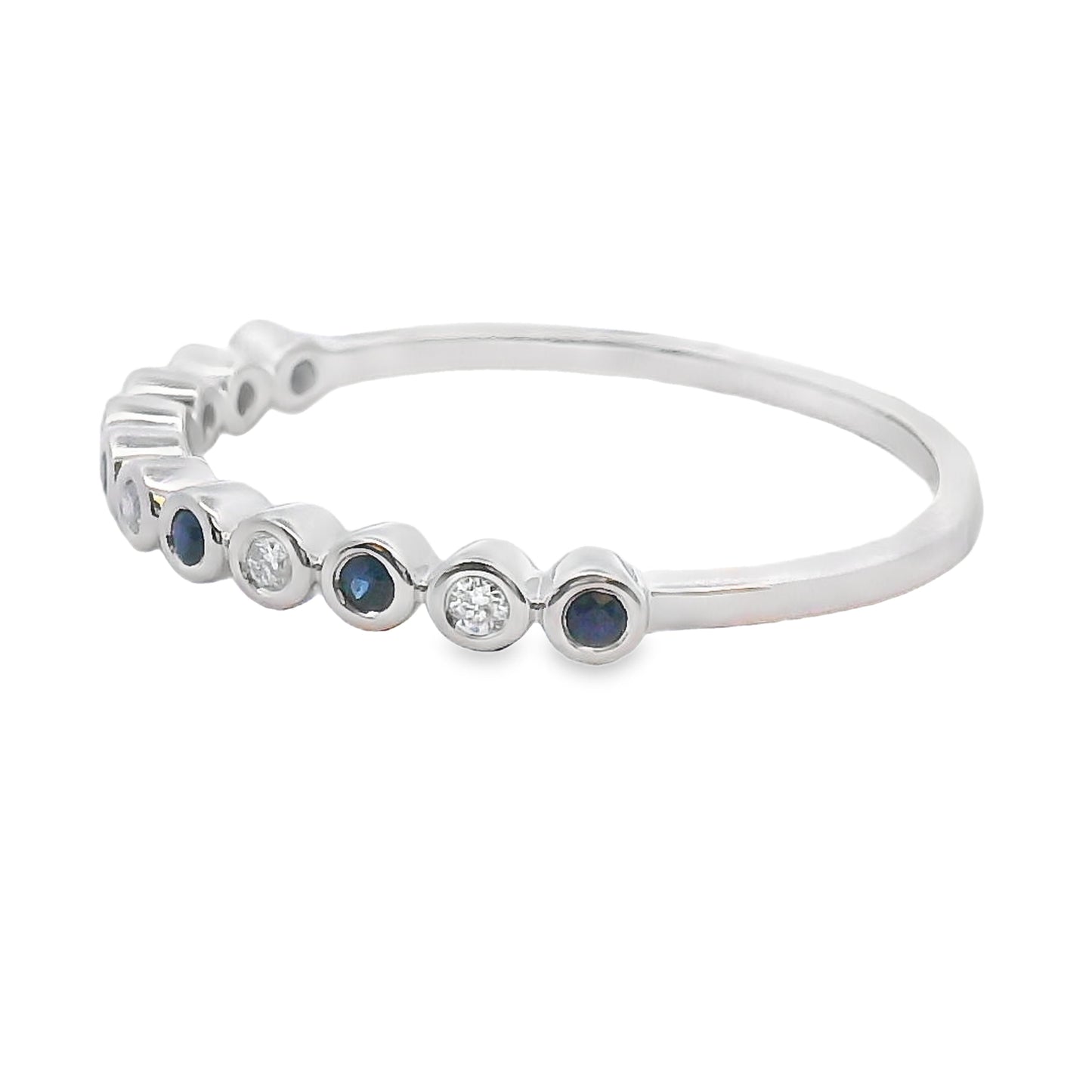 Sapphire Diamond Stackable Band Set in 14KT White Gold
