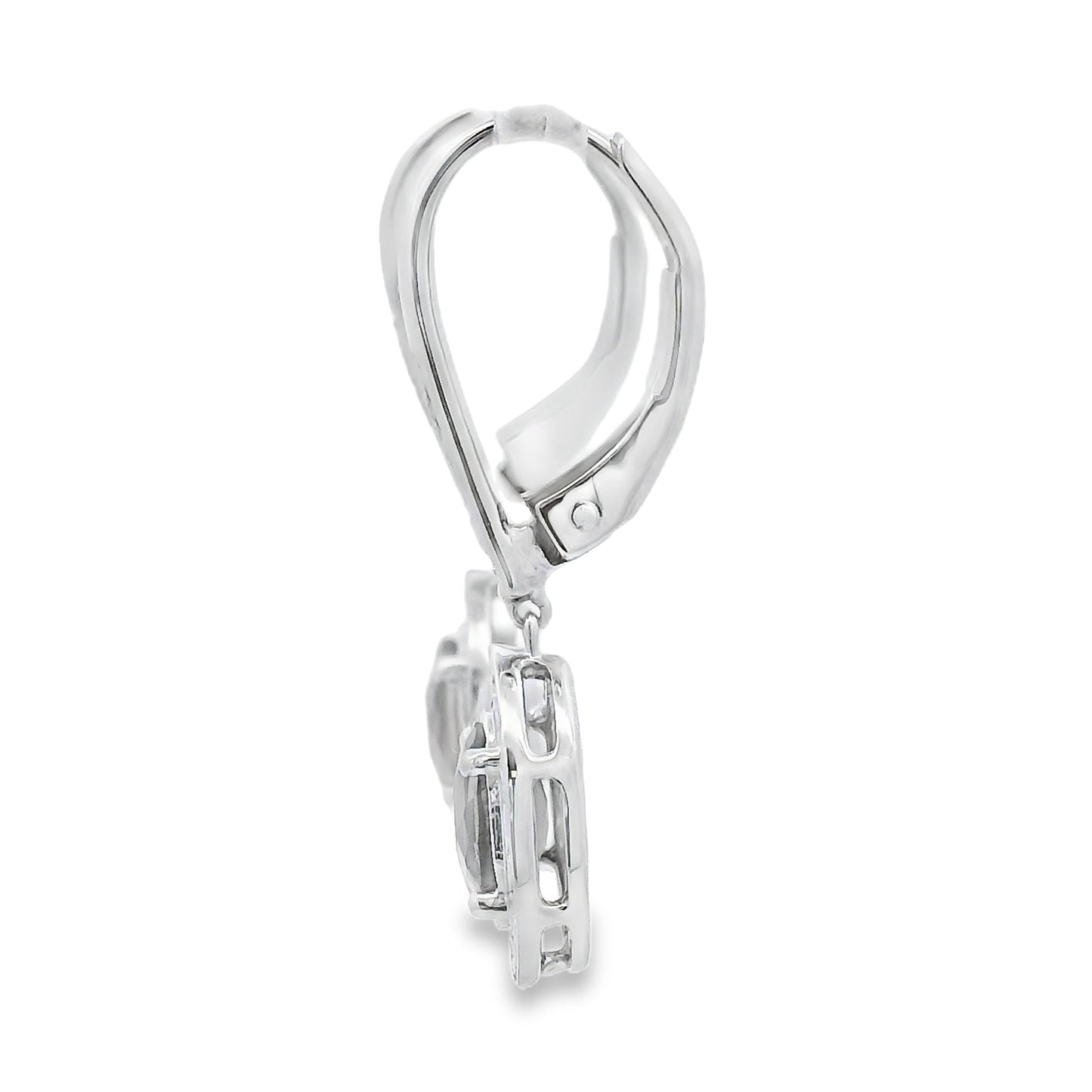 Pendientes colgantes de diamante de cuarzo de 0.81 ct en oro blanco de 10KT