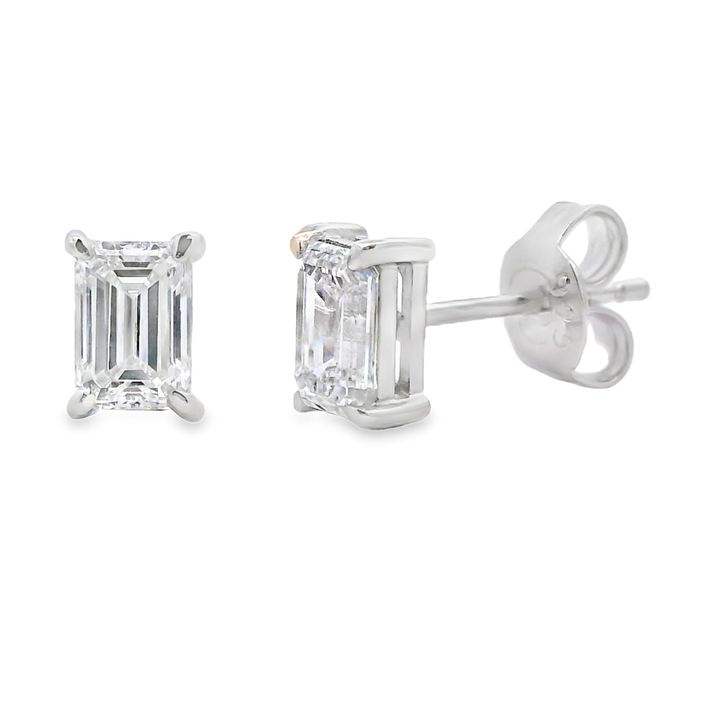1.00ct Lab Grown Diamond Stud Earrings in Sterling Silver