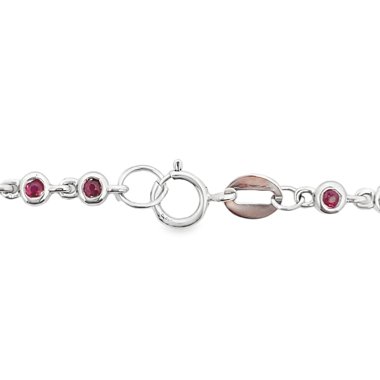 Pulsera de Rubí y Diamante en Oro Blanco de 14KT
