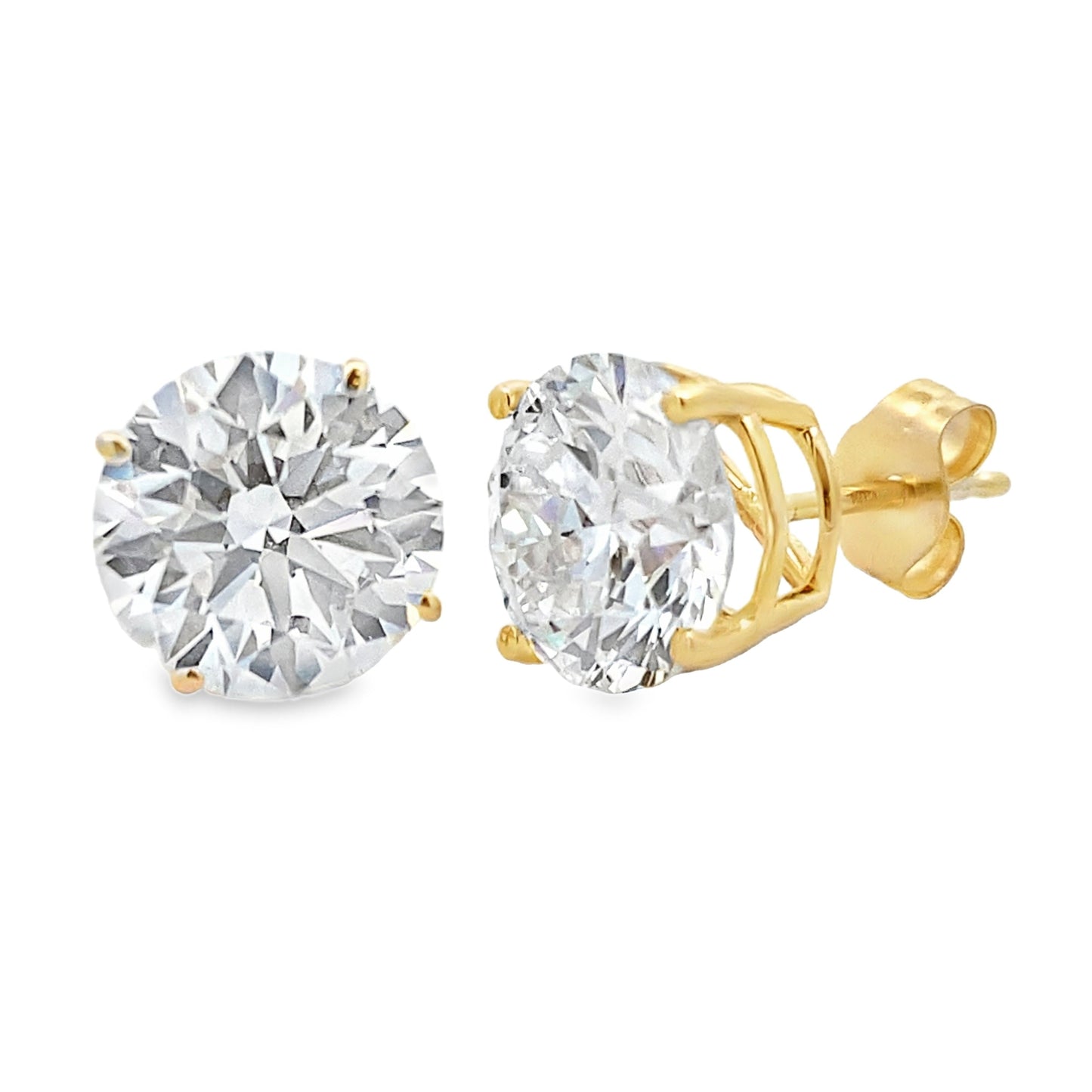 4.00ct Lab Grown Diamond Stud Earrings in 14KT Yellow Gold