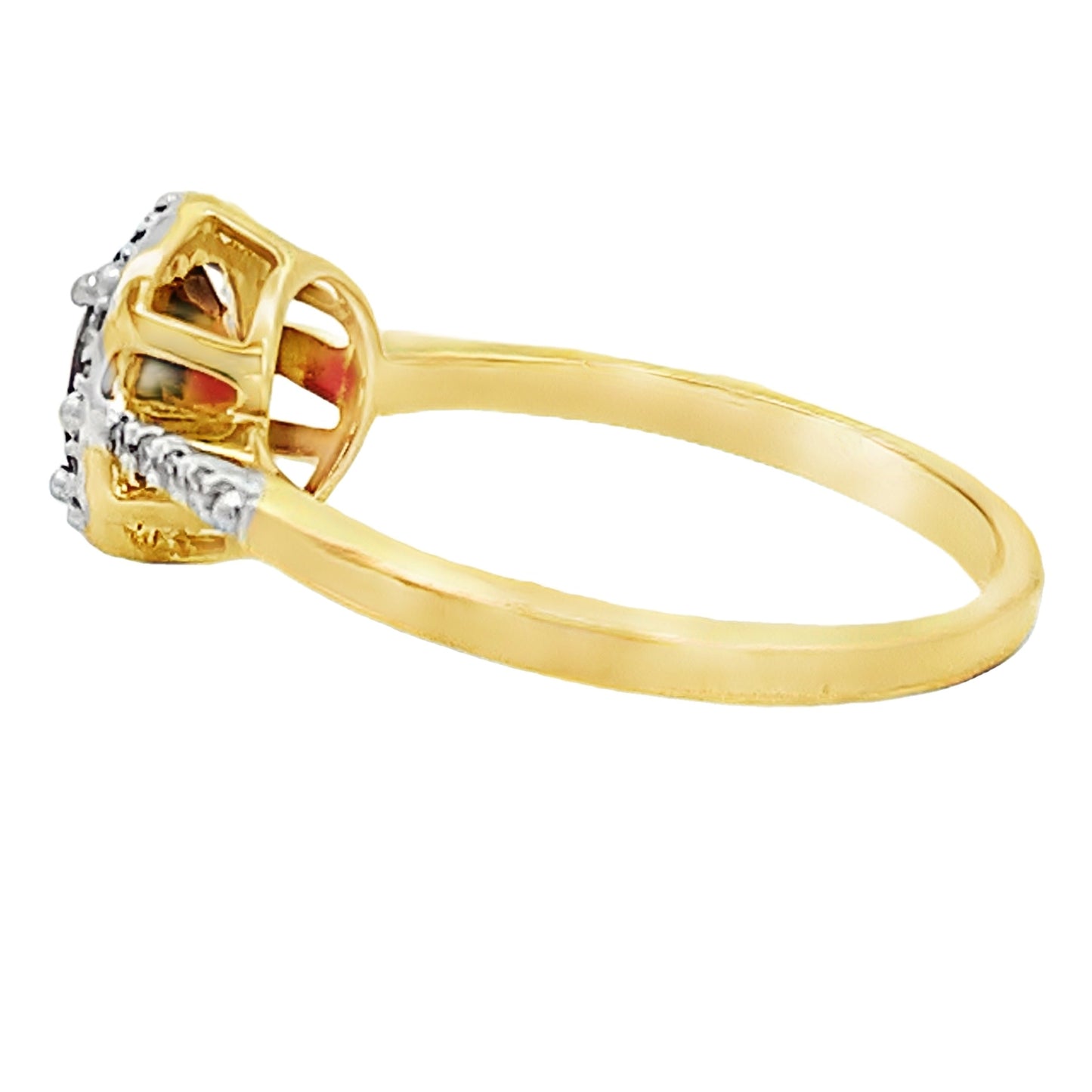 Natural 1.75ct Garnet and Diamond Ring in 10KT Yellow Gold
