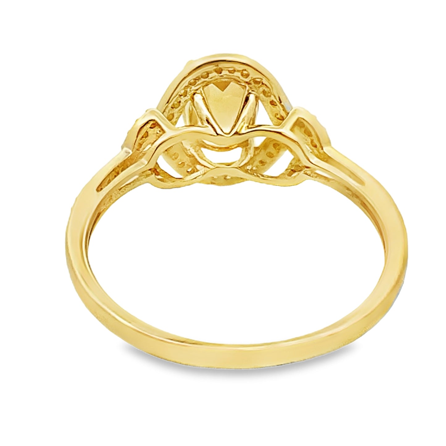 Bague en diamant citrine naturelle de 0,58 ct en or jaune 14KT